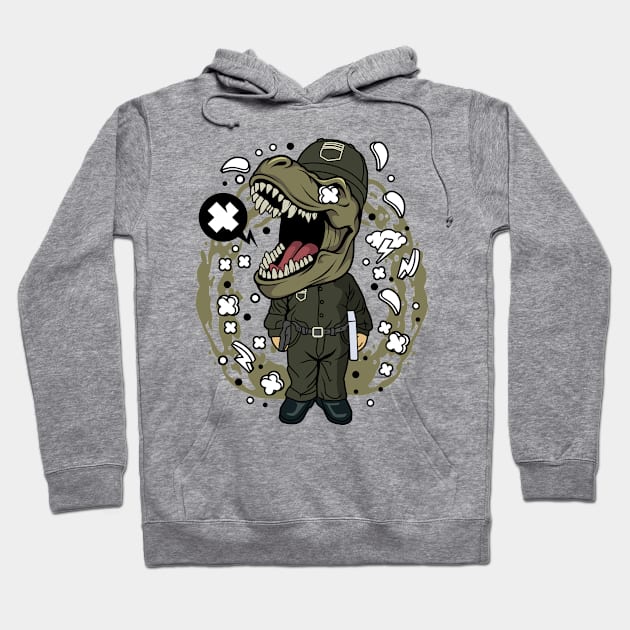 dinosaur courier Hoodie by Mako Design 